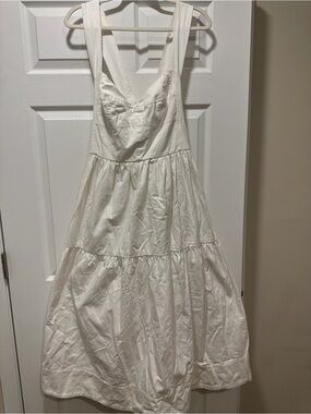 Anthropologie White Tiered Midi Dress